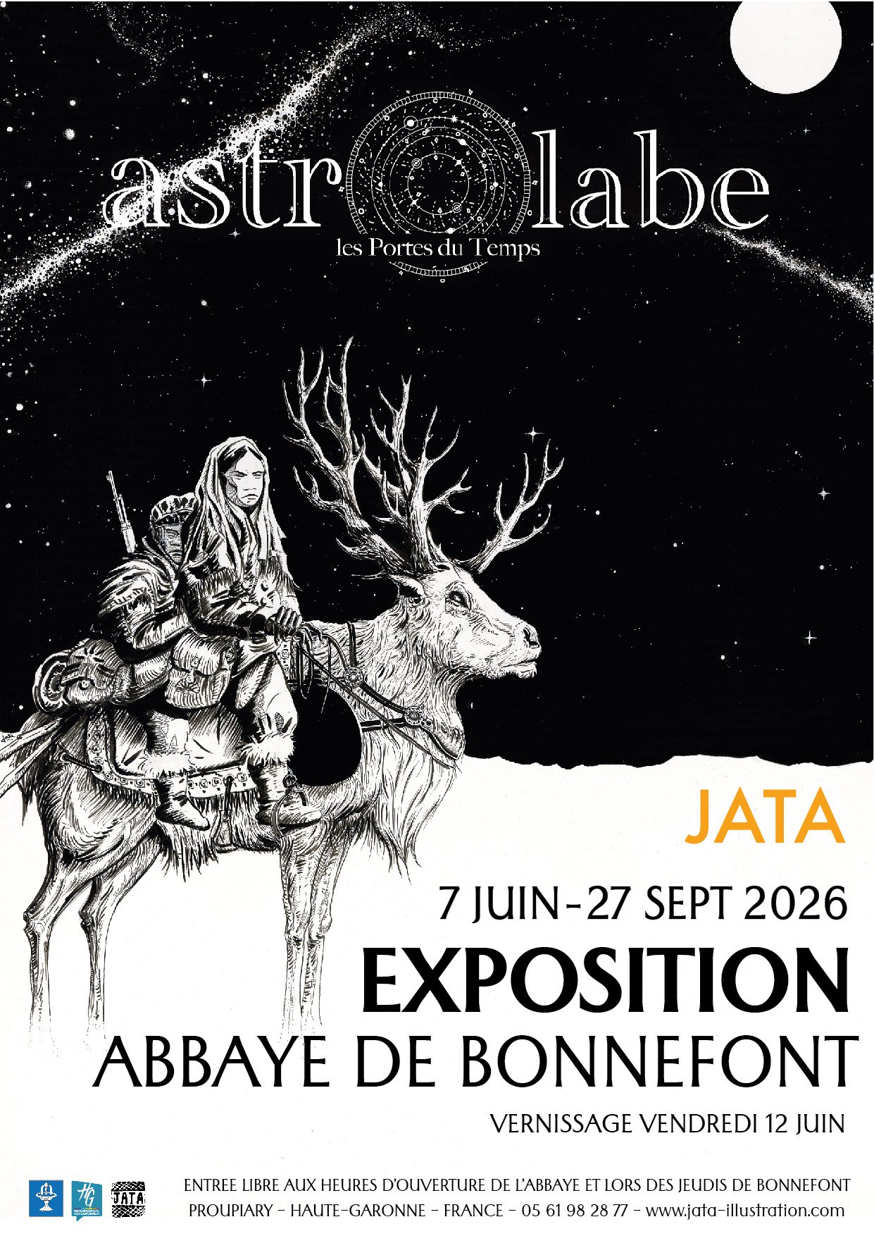 affiche de l'exposition AstrOlabe à L'abbaye de bonnefont